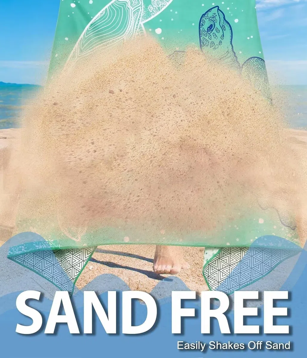Ręcznik plażowy XXL, zestaw 2 szt., ręczniki z mikrofibry, ręcznik kąpielowy 220 x 100 cm, szybkoschnący, ręcznik plażowy, ręcznik plażowy, bez piasku, ściereczka z mikrofibry (pomarańczowe paski) z