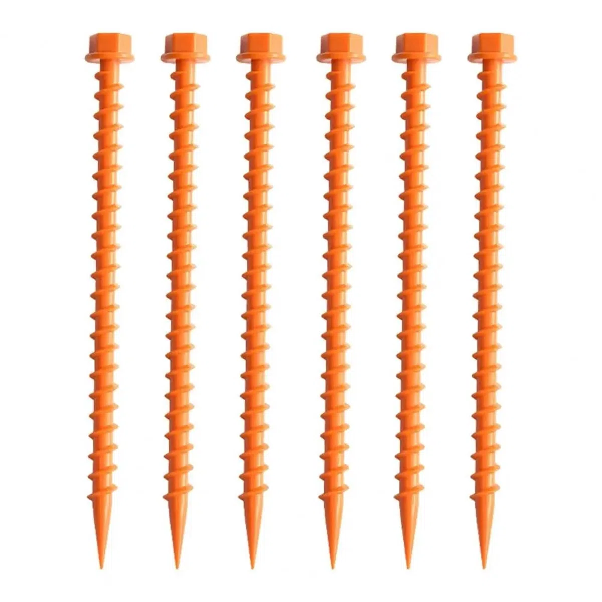Śledź namiotowy, 6 szt. 26, cm wkręcanych kołków do namiotu, wiatroodpornych, wbijanych w ziemię, kempingowych(Orange)